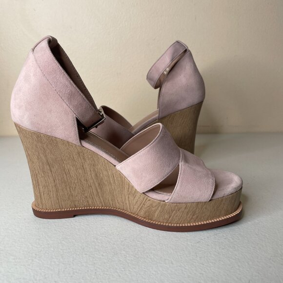 Linea Paolo Blush Pink Emma Chunky Wedge Sandals Size 7 - Picture 3 of 16
